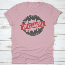 Load image into Gallery viewer, Tallahassee Florida Round Travel Stamp Icon Skyline City Design. Badge
