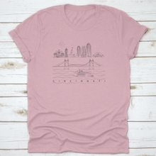 Load image into Gallery viewer, Hand-Drawn Minimal Sketch Of Cincinnati Skyline Vector Illustration
