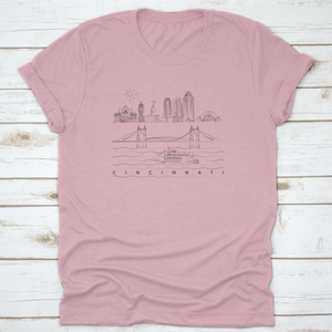 Hand-Drawn Minimal Sketch Of Cincinnati Skyline Vector Illustration