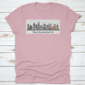 Sacramento California City Skyline With Gray Buildings Isolated On