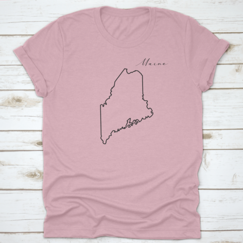 Simple High Quality Line Drawing Of The Map Of The State Of Maine Usa