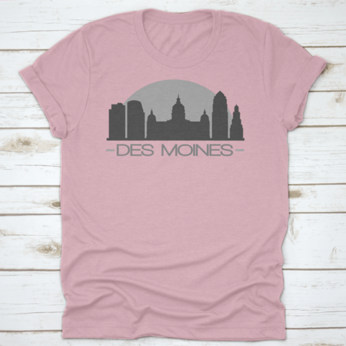 Des Moines Skyline Silhouette Skyline Stamp Vector City Design