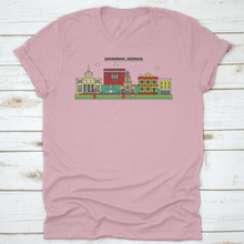 Load image into Gallery viewer, Flat Design Line Panorama Of Savannah, Georgia City Skyline,
