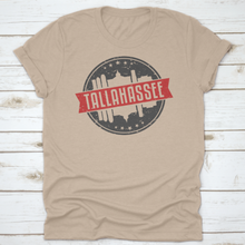 Load image into Gallery viewer, Tallahassee Florida Round Travel Stamp Icon Skyline City Design. Badge
