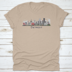 Detroit Michigan City Skyline With Gray Buildings Isolated T Shirt