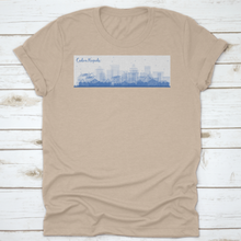 Load image into Gallery viewer, New Mexico Outline Cedar Rapids Iowa Skyline With Blue Buildings Business Travel
