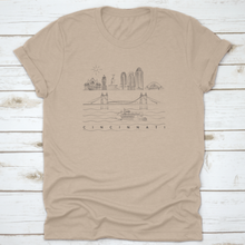 Load image into Gallery viewer, Hand-Drawn Minimal Sketch Of Cincinnati Skyline Vector Illustration
