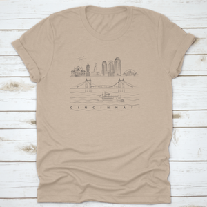 Hand-Drawn Minimal Sketch Of Cincinnati Skyline Vector Illustration