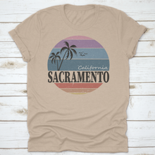 Load image into Gallery viewer, Sacramento California Badge. Design Fashion Apparel On Light
