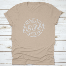 Load image into Gallery viewer, Made In Kentucky In White Postmark Stamp Travel Round Logo Icon Symbol
