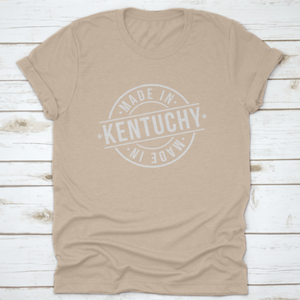 Made In Kentucky In White Postmark Stamp Travel Round Logo Icon Symbol