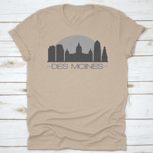 Des Moines Skyline Silhouette Skyline Stamp Vector City Design