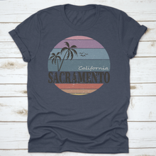 Load image into Gallery viewer, Sacramento California Badge. Design Fashion Apparel On Light
