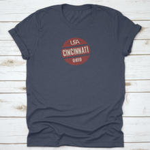 Load image into Gallery viewer, Grunge Vintage In Red Round Stamp With Text Of Usa, Cincinnati, Ohio
