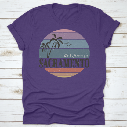 Sacramento California Badge. Design Fashion Apparel On Light