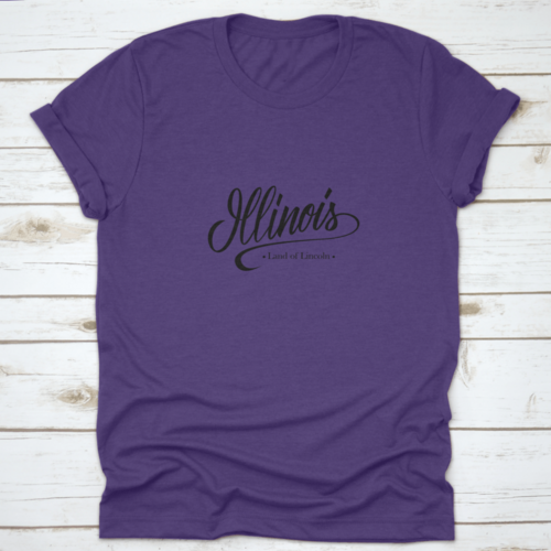 Handwritten American State Name Illinois And Calligraphic Element For