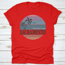 Load image into Gallery viewer, Sacramento California Badge. Design Fashion Apparel On Light
