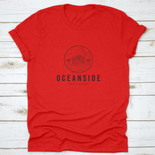 Minimalist Oceanside Architecture Or Hotel Building Line Art Logo