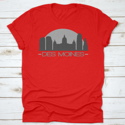 Des Moines Skyline Silhouette Skyline Stamp Vector City Design