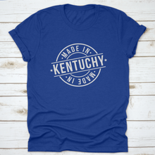 Load image into Gallery viewer, Made In Kentucky In White Postmark Stamp Travel Round Logo Icon Symbol
