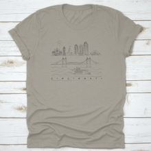 Load image into Gallery viewer, Hand-Drawn Minimal Sketch Of Cincinnati Skyline Vector Illustration
