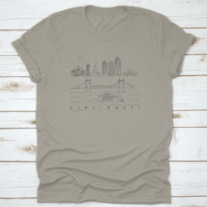 Hand-Drawn Minimal Sketch Of Cincinnati Skyline Vector Illustration