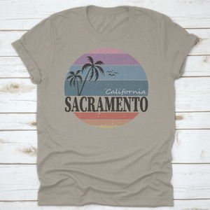 Sacramento California Badge. Design Fashion Apparel On Light