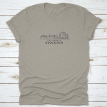 Load image into Gallery viewer, Stockton Skyline California Drawn Sketch Shirt Design
