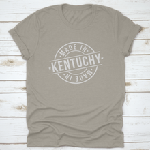 Load image into Gallery viewer, Made In Kentucky In White Postmark Stamp Travel Round Logo Icon Symbol
