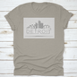 Linear Detroit City Silhouette With Typographic T Shirt Design