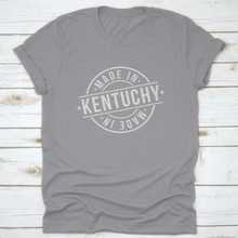 Load image into Gallery viewer, Made In Kentucky In White Postmark Stamp Travel Round Logo Icon Symbol
