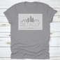 Linear Detroit City Silhouette With Typographic T Shirt Design