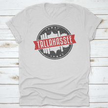 Load image into Gallery viewer, Tallahassee Florida Round Travel Stamp Icon Skyline City Design. Badge
