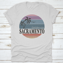 Load image into Gallery viewer, Sacramento California Badge. Design Fashion Apparel On Light
