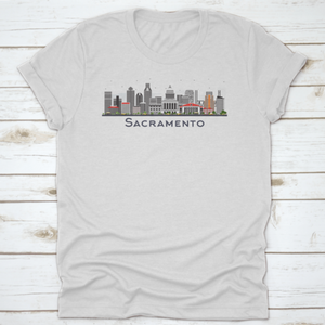 Sacramento California City Skyline With Gray Buildings Isolated On