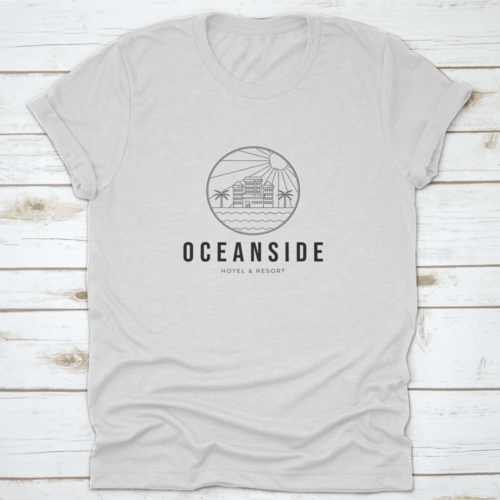 Minimalist Oceanside Architecture Or Hotel Building Line Art Logo