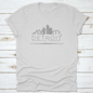 Linear Detroit City Silhouette With Typographic T Shirt Design