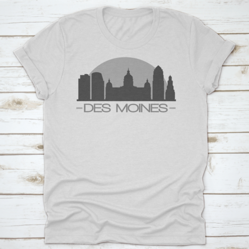 Des Moines Skyline Silhouette Skyline Stamp Vector City Design