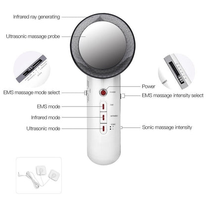 3 In 1 Ultrasonic Far Infrared EMS Facial Body Slimming Massager Skin | Pharmacy