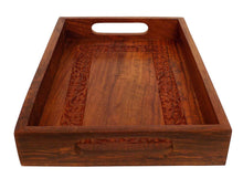 Load image into Gallery viewer, Elegant Wooden Hand Crafted Fruit Serving Tray for Dining Table
