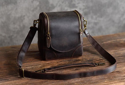 The Calista | Small Leather Camera Bag - Leather Camera Lens Case