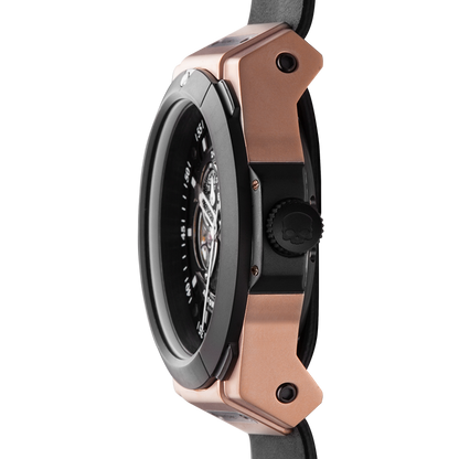 Vento Black Rose Gold Leather