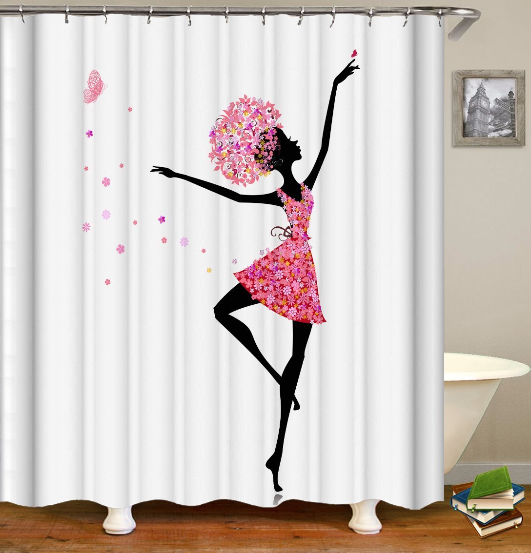 Dancing Flower Girl Shower Curtain