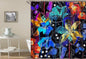 Dark Flower Painting Shower Curtain