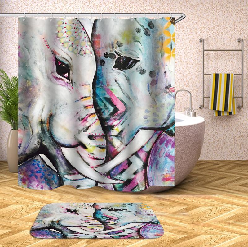 Elephants Art Shower Curtain