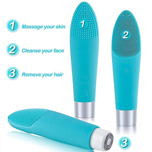 3-in-1 Ultrasonic Facial Cleansing Brush & Facial Hair Removal | Pharmacy