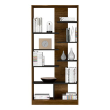 Load image into Gallery viewer, Bookcase Hennessy, Multiple Shelves, Walnut / Black Wengue Finish
