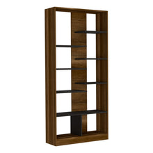 Load image into Gallery viewer, Bookcase Hennessy, Multiple Shelves, Walnut / Black Wengue Finish
