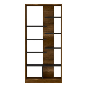 Bookcase Hennessy, Multiple Shelves, Walnut / Black Wengue Finish