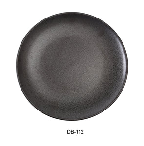 Yanco DB-112 Diamond Black Collection 12" Coupe Shape Round Plate